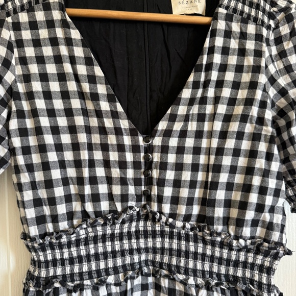 Sezane Sixtine Dress Vichy Noir/blanc - Size 36 - Picture 4 of 6